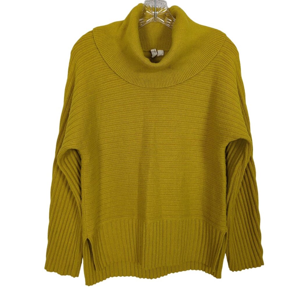 Moth By Anthropologie Mustard Yellow Turtleneck Sweater size‎ XS Ribbed Knit